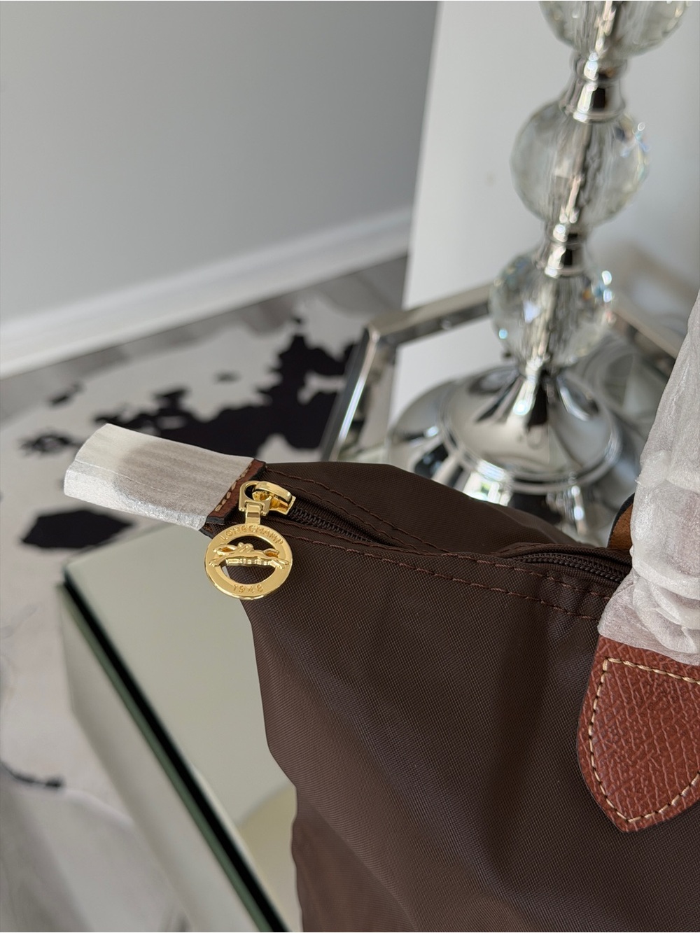Longchamp Brown Large Tote Bag - Picture 4 of 8